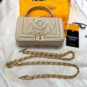 Authentic Valentino by Mario Valentino cream  handbag with shoulder strap.